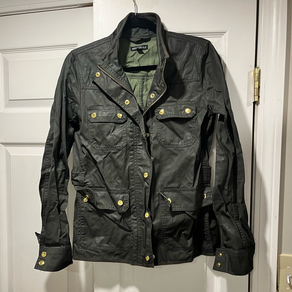 JCrew waxed utility coat